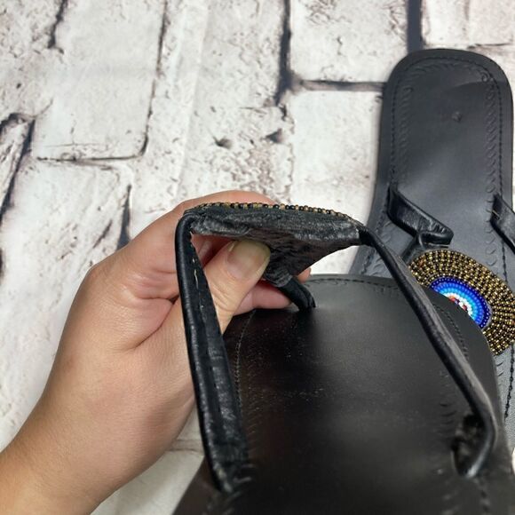 10 (41) MAASAI TRIBE WOMEN leather & rubber SANDAL - Picture 6 of 7